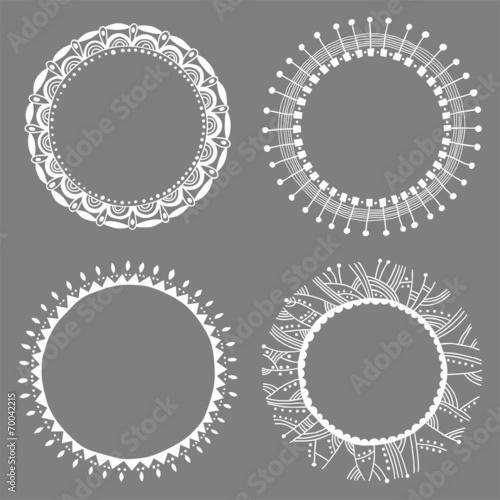 Set of hand drawn doodle frames