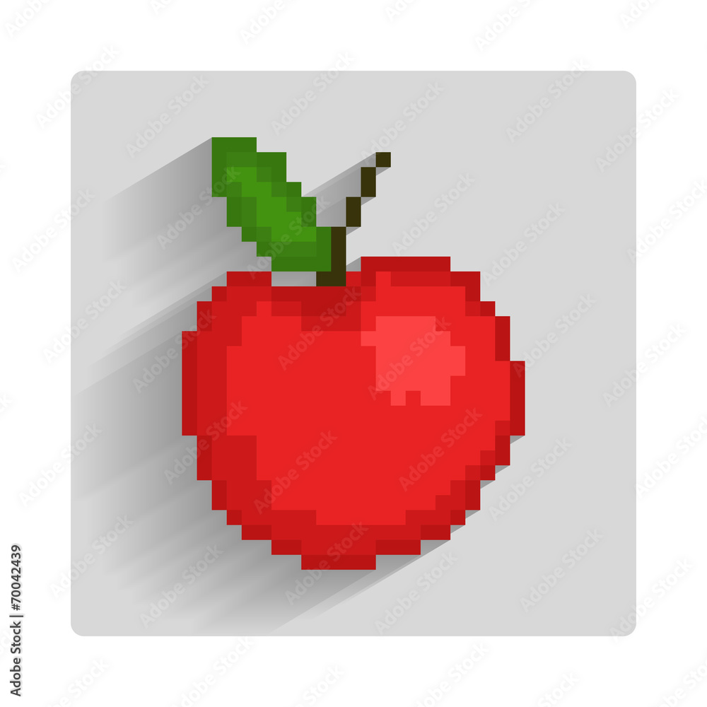 Obraz premium Icon of pixel apple