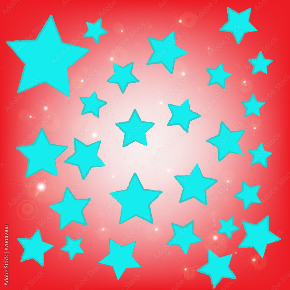 abstract bokeh blue star on red background abstract bokeh blue star on red background