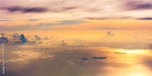 Sunset / sunrise with clouds, light rays and other atmospheric e