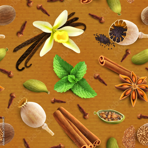 Spices seamless pattern