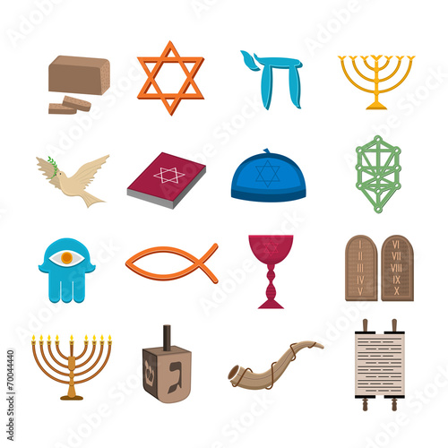 Judaism icons set