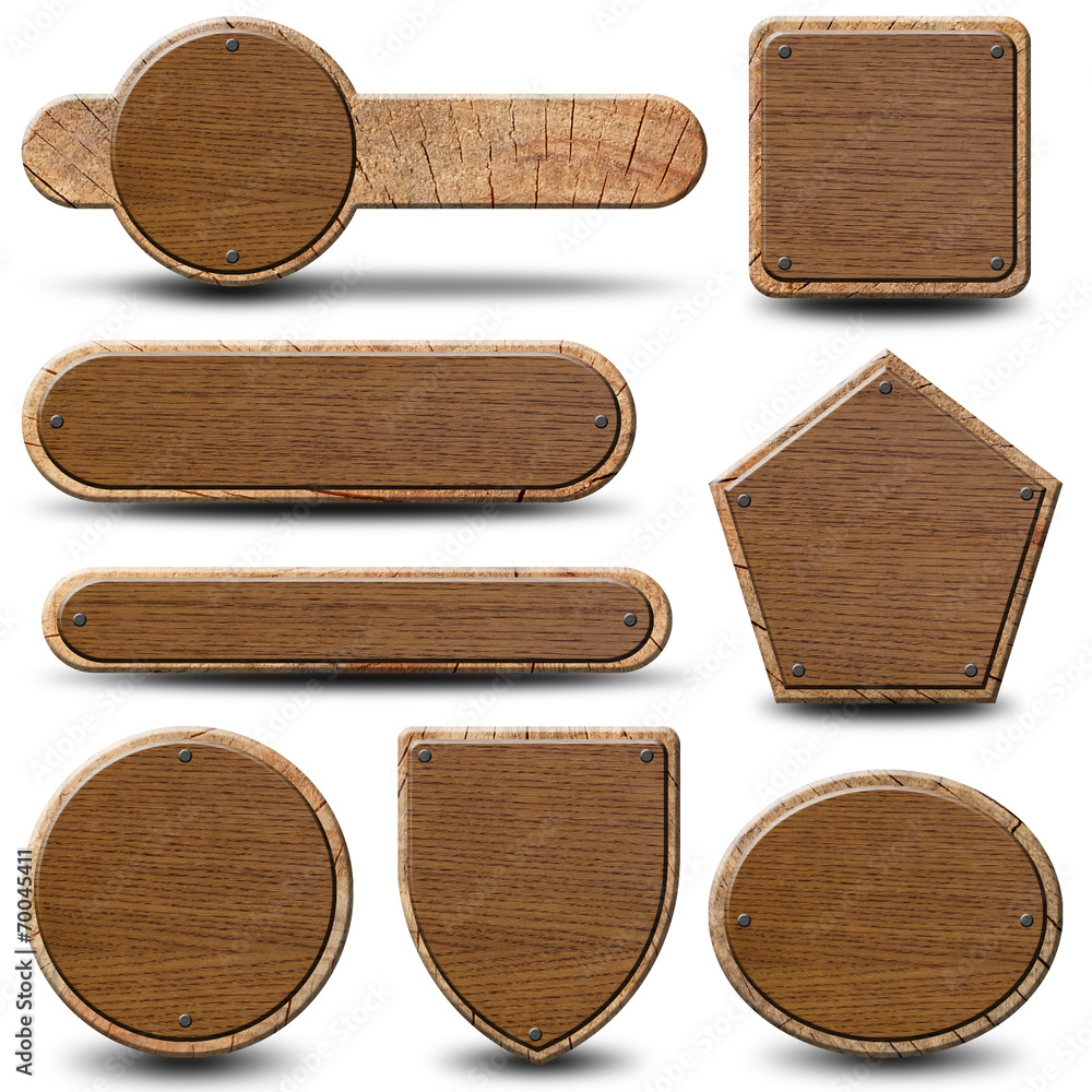 8 plaques rustiques - Texture bois
