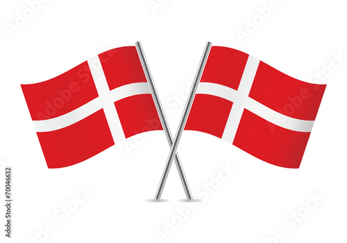 Wallpaper Mural Denmark flags. Vector illustration.