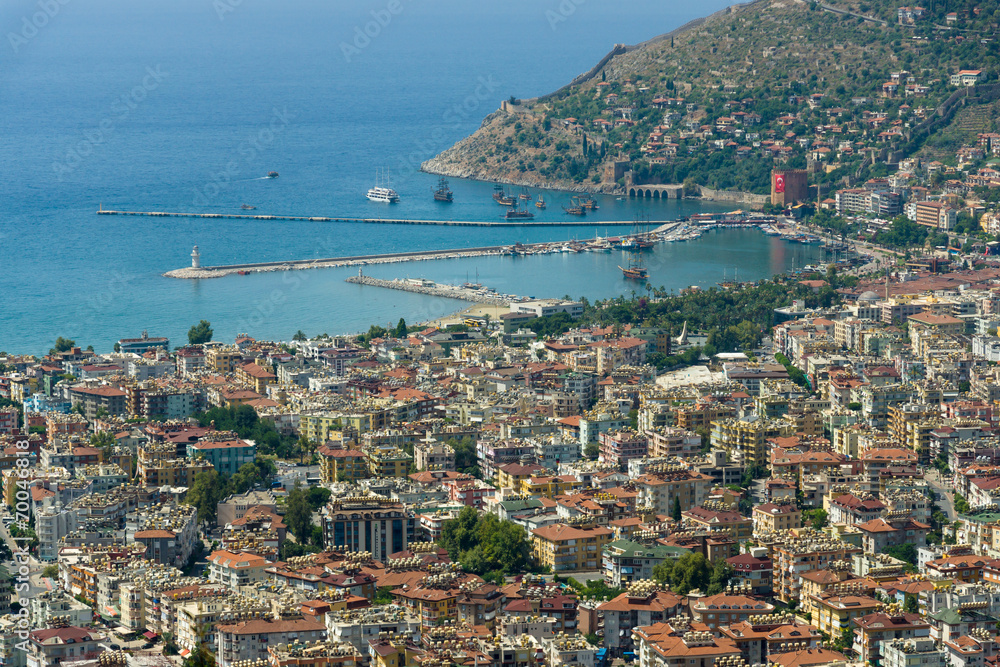 Alanya and the Mediterranean Sea from the bird's-eye view
