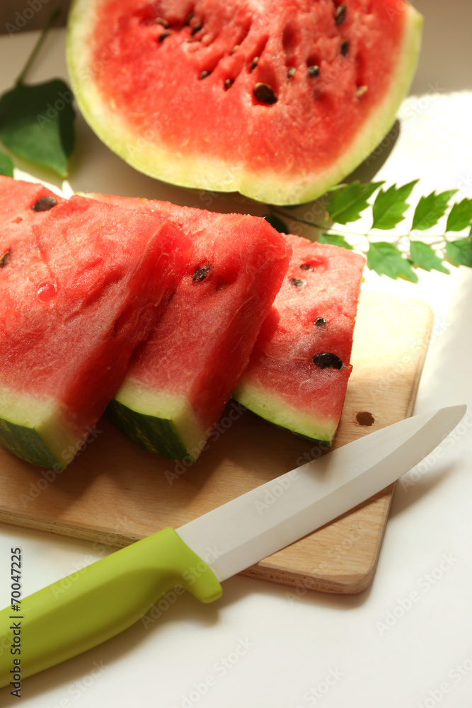 Fresh slices of watermelon, close up