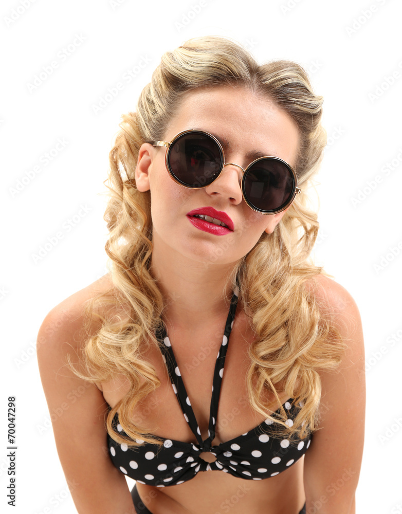 Beautiful glamour girl, isolated on white Beautiful glamour girl, isolated on white