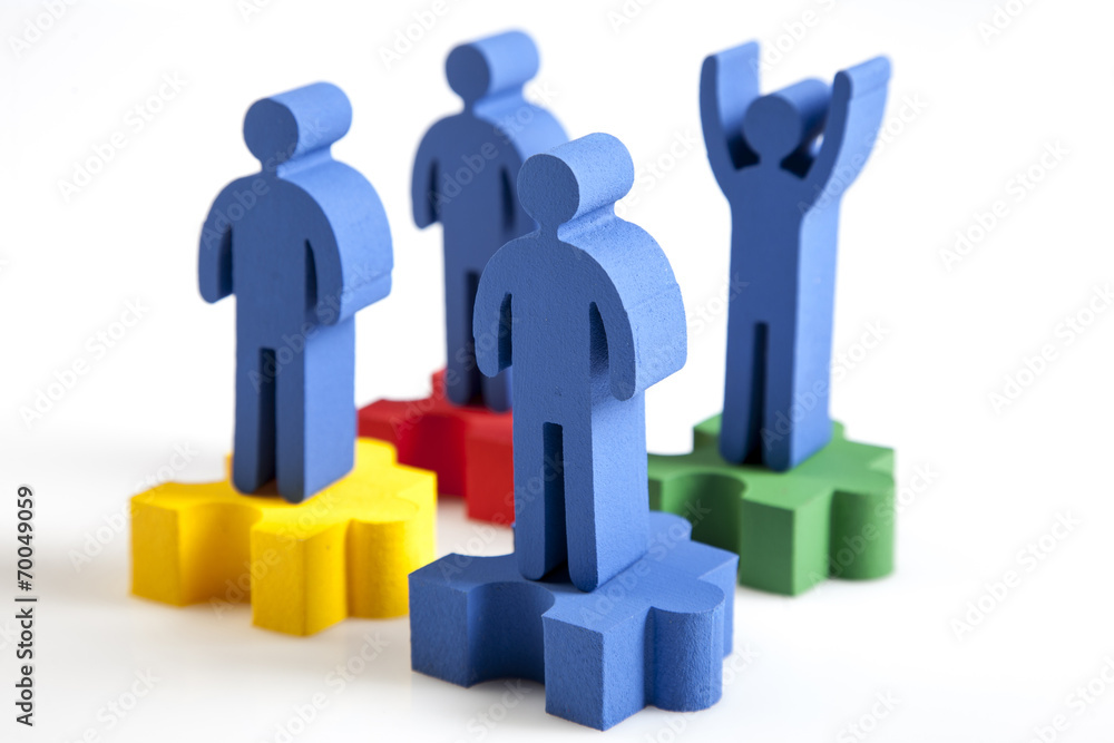 concept of teamwork, people and icons concept of teamwork, people and icons