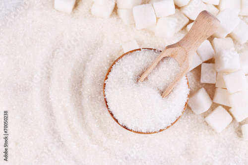 White sugar in light background background