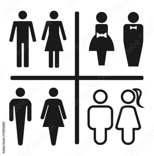 Restroom icon set isolated on white.