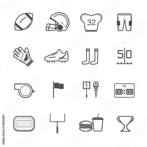 American football icons vector