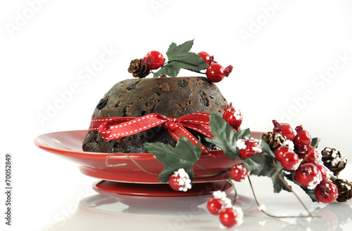 Foto English style Christmas Plum Pudding dessert