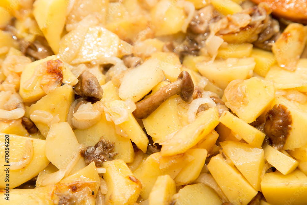 fried potatoes with mushrooms fried potatoes with mushrooms