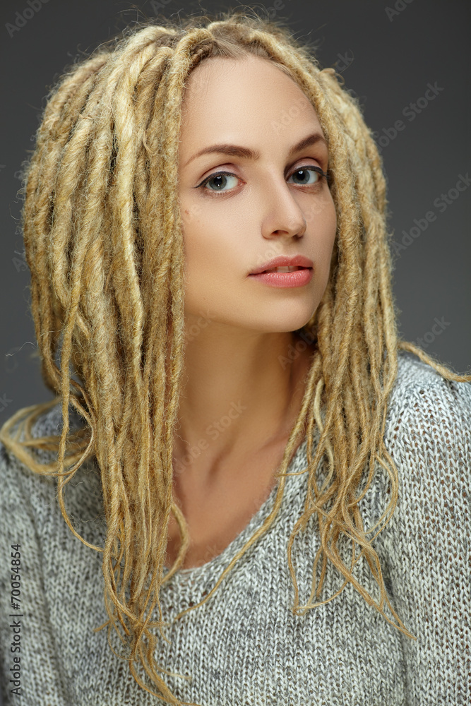 Portrait of a beautiful girl with dreadlocks Portrait of a beautiful girl with dreadlocks