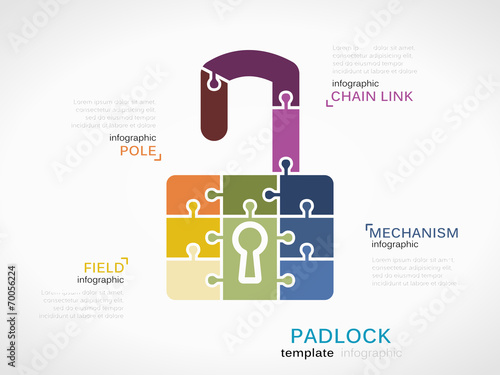 Padlock made out of puzzle pieces