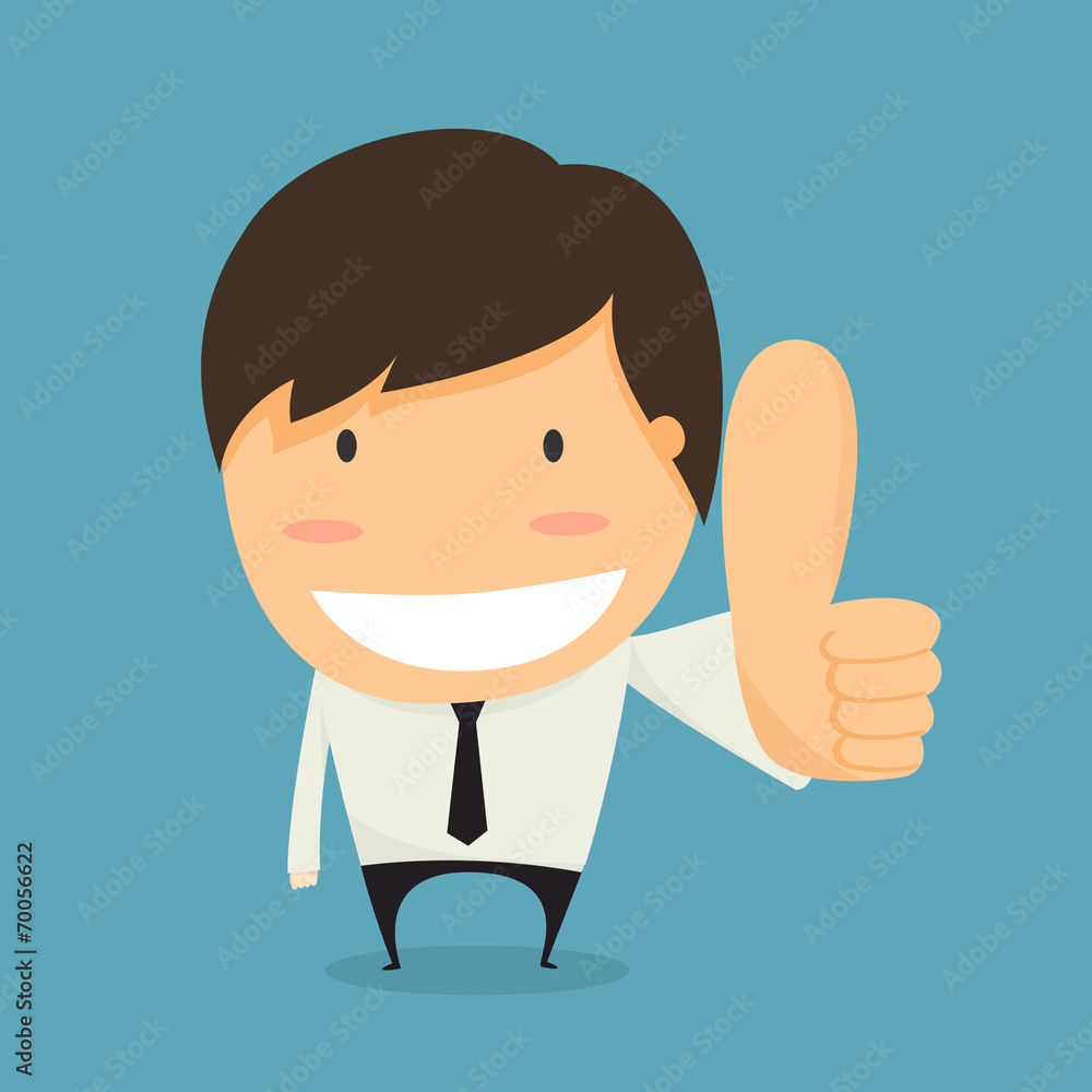 Businessman thumbs up. like concept vector.