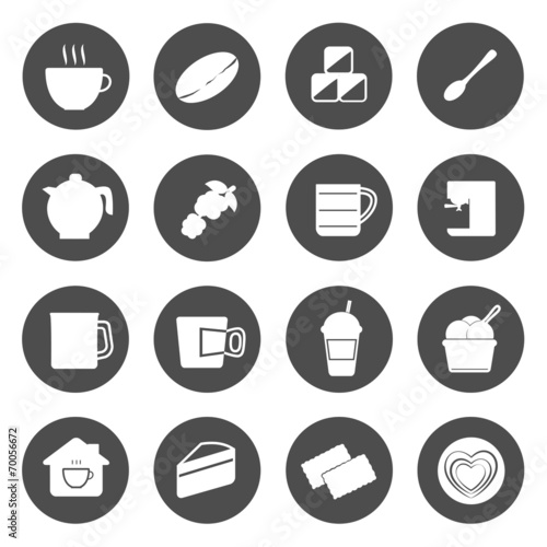 Coffee Circle Icons Vector