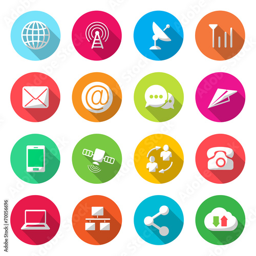 Communications colorful Icons Vector