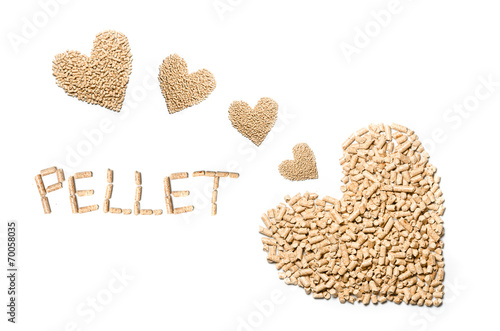 Fotografia cuori di  pellet combustibile