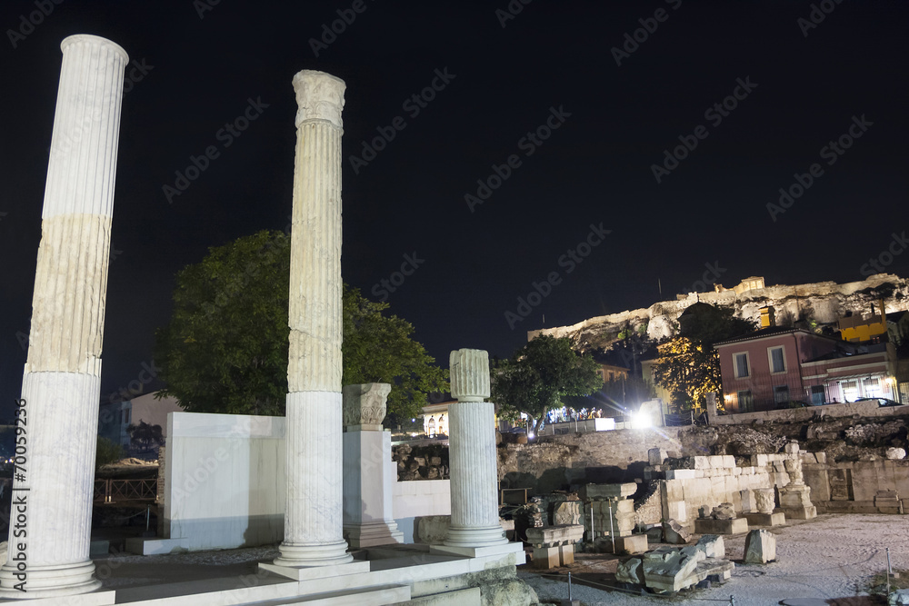 Columns of Hadrian Library in Acropolis