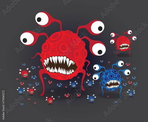 Virus Cartoon Character