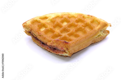 Waffle With Grape Flavor Over White Background