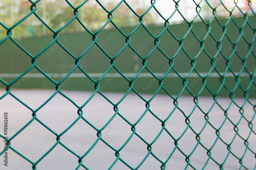 Wire fence at tennis court Wire fence at tennis court