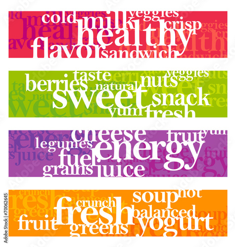 nutrition words banner set
