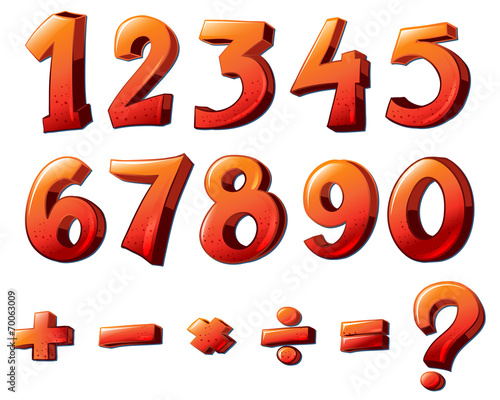 Numbers and mathematical symbols