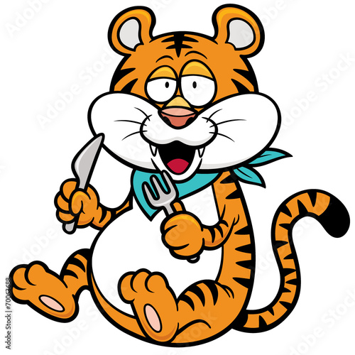 Fototapeta Naklejka Na Ścianę i Meble -  Vector illustration of Tiger cartoon