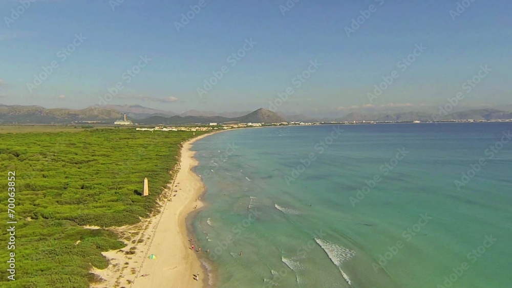 aerial view of beach in majorca, spain aerial view of beach in majorca, spain
