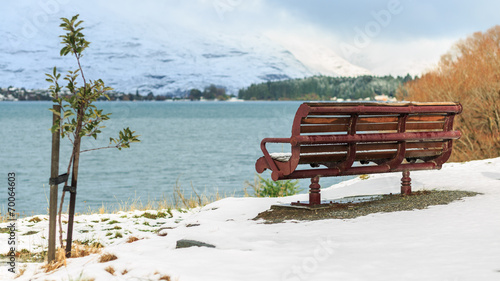 Bench in snow