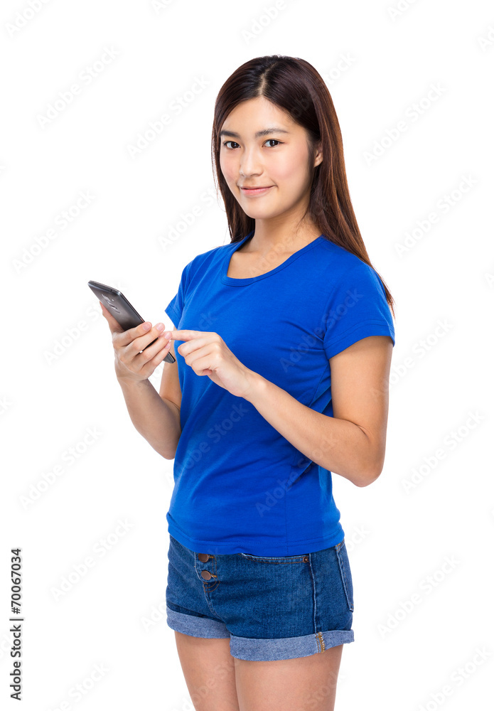 Asian woman use cellphone Asian woman use cellphone