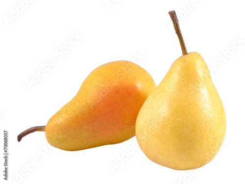 Pears on a white