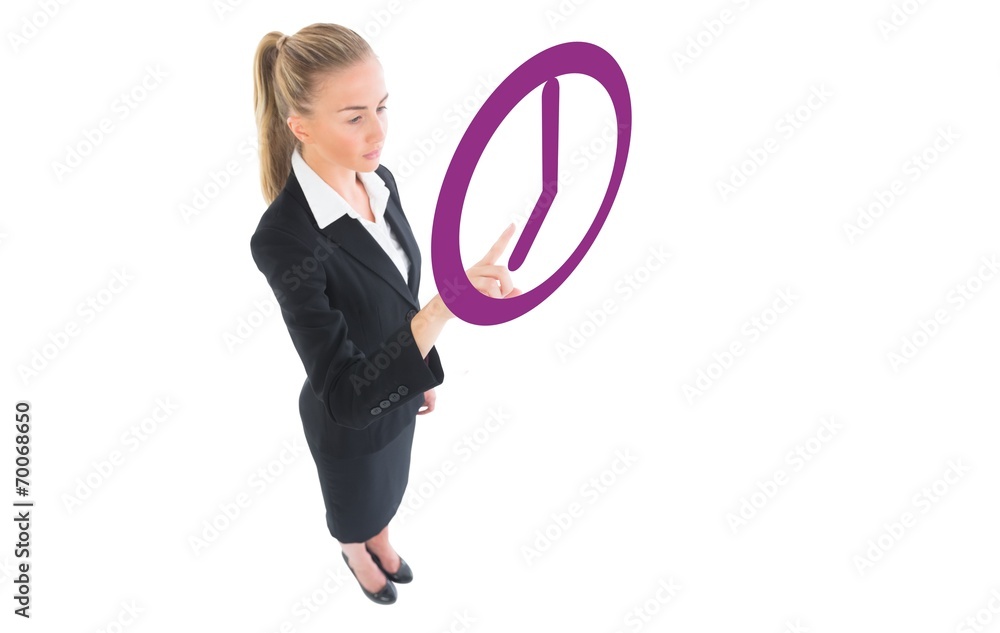 Composite image of businesswoman pointing Composite image of businesswoman pointing