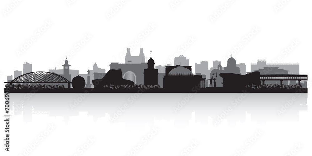 Novosibirsk Russia city skyline vector silhouette