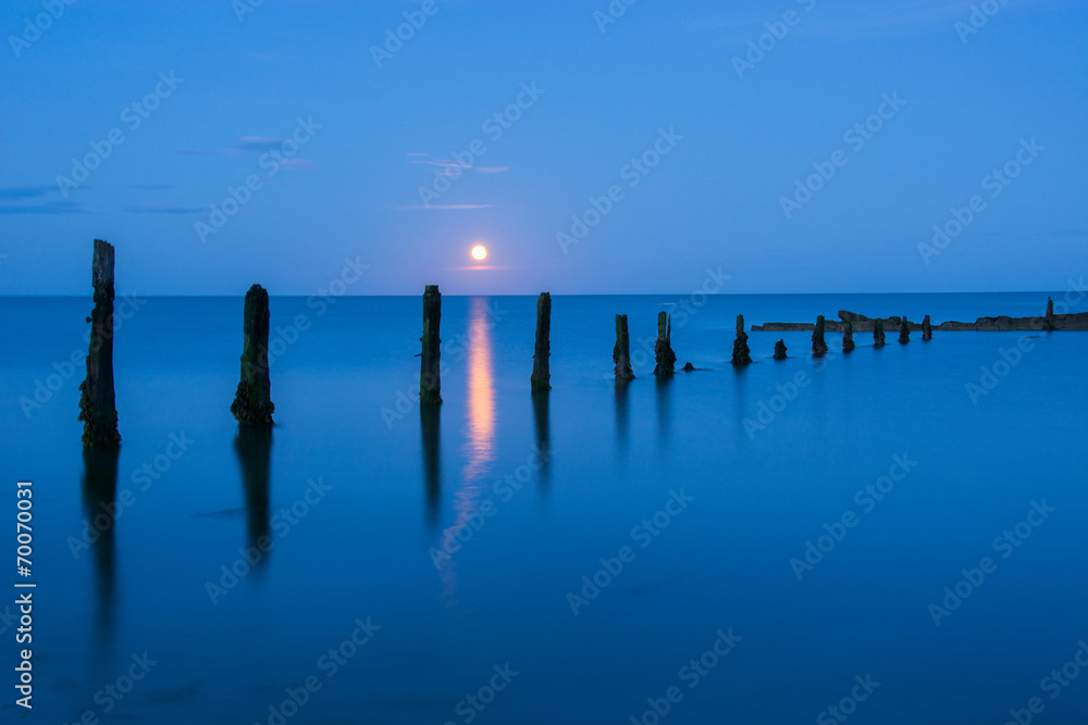 Moonrise on Pilmore Strand