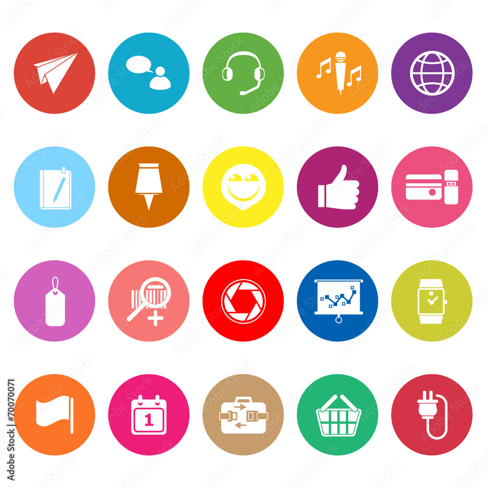 Technology gadget screen flat icons on white background Technology gadget screen flat icons on white background