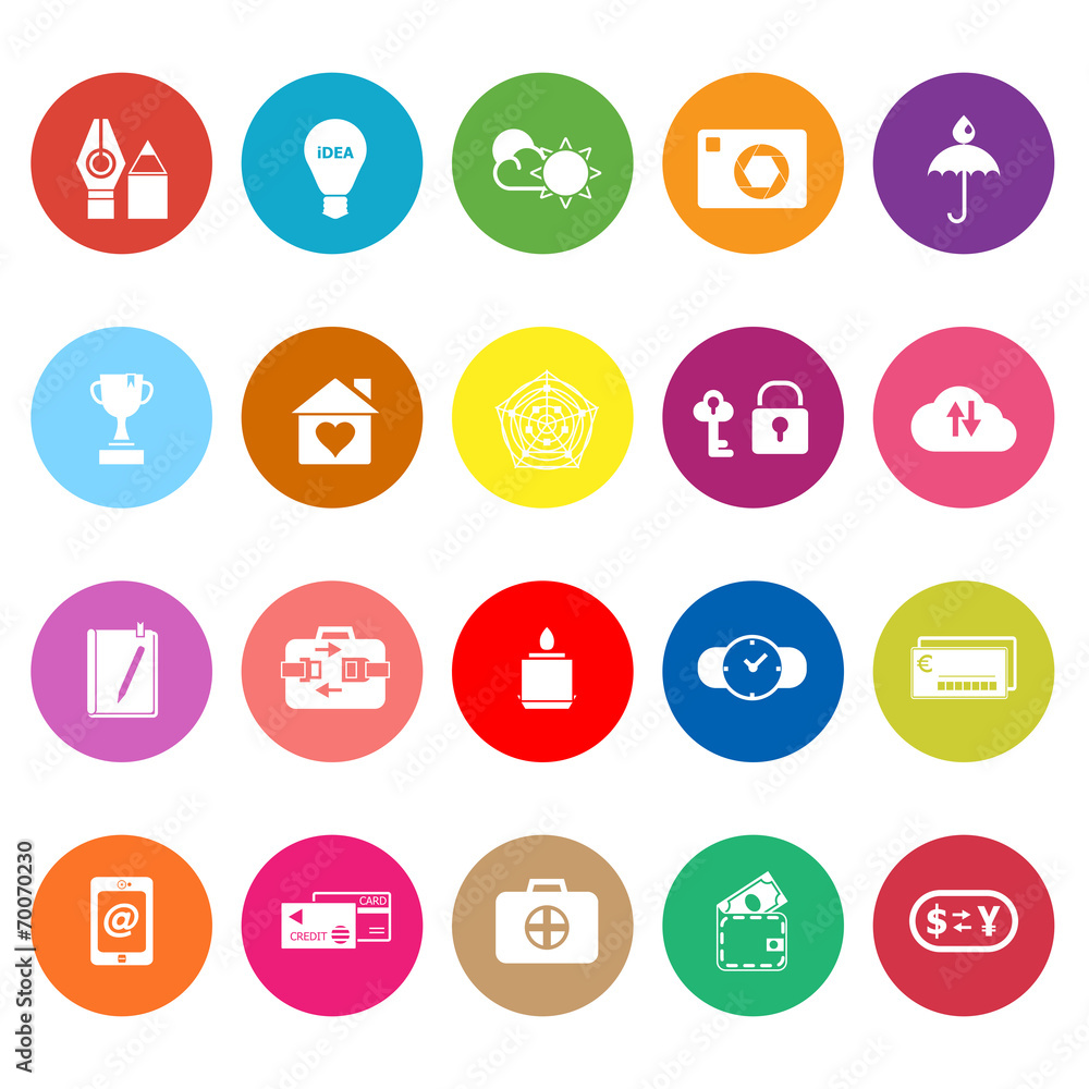 Insurance sign flat icons on white background Insurance sign flat icons on white background