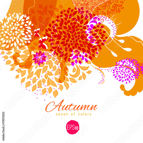 Warm and cold autumn colors top oriented background