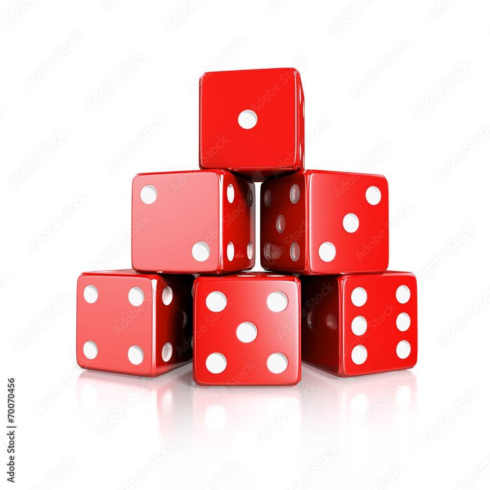 red lucky dices isolated. 3d illustration red lucky dices isolated. 3d illustration