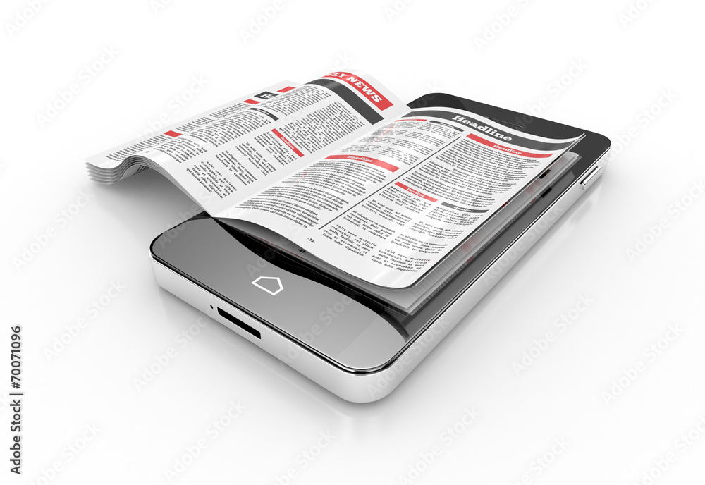 reading news on smartphone. 3d illustration reading news on smartphone. 3d illustration