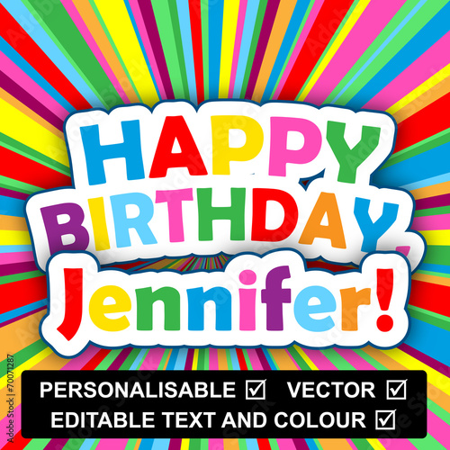 "HAPPY BIRTHDAY" Card (personalisable text name insert your own)