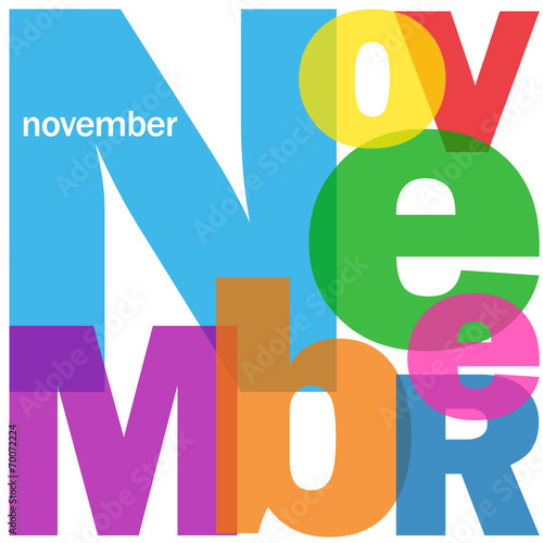 “NOVEMBER" (month autumn calendar date when school work)