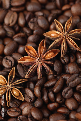 Star anise and coffee beans