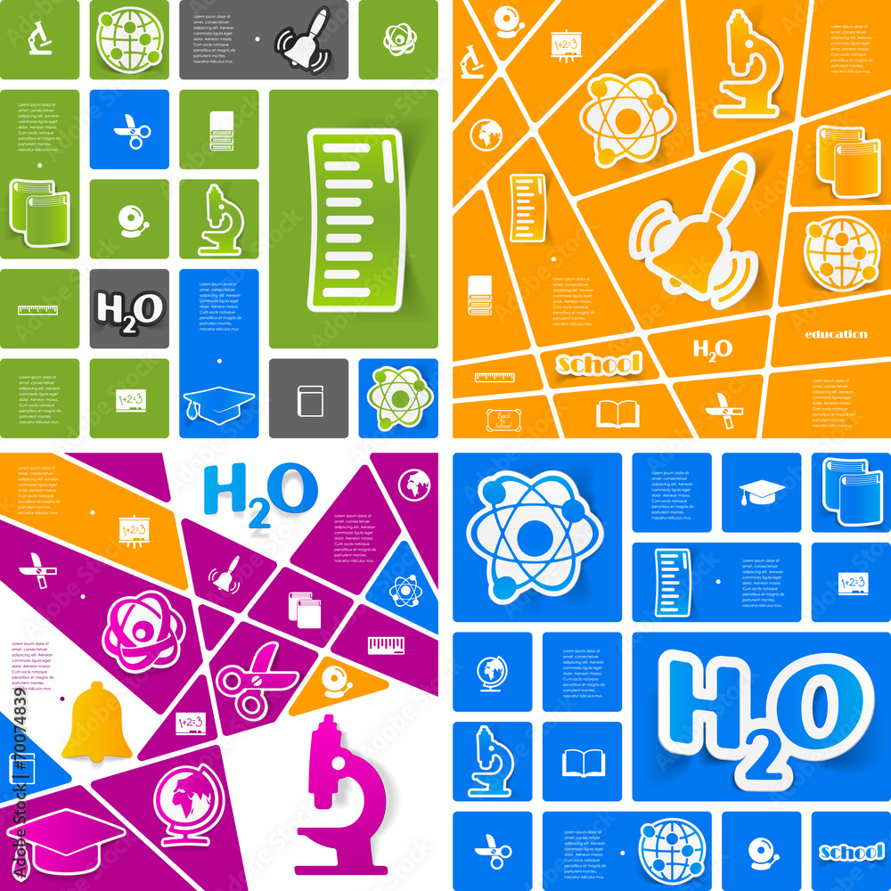 Education sticker infographic Education sticker infographic