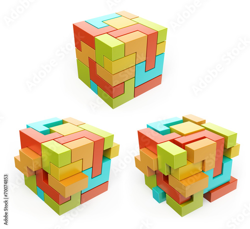 3D box. Cube. Create concept