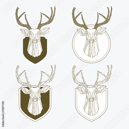 Set of vintage hunting and fishing labels