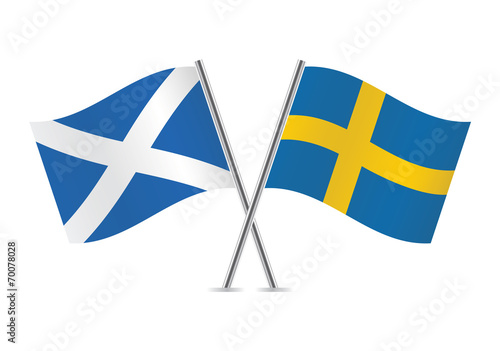 Free Download Scottish and Swedish flags. Vector illustration. - GFXLoad