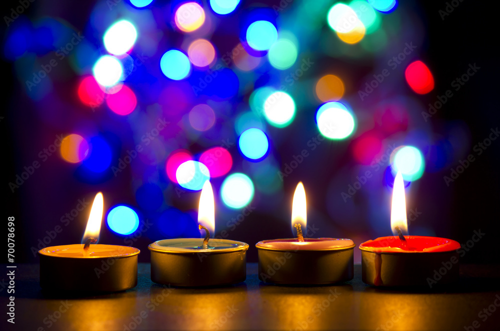 burning tea candle in night burning tea candle in night